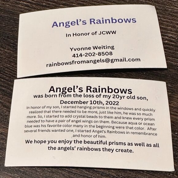 Angel's Rainbows Born From Loss Suncatchers Paw Print Angels Multicolored Beads - Picture 3 of 13